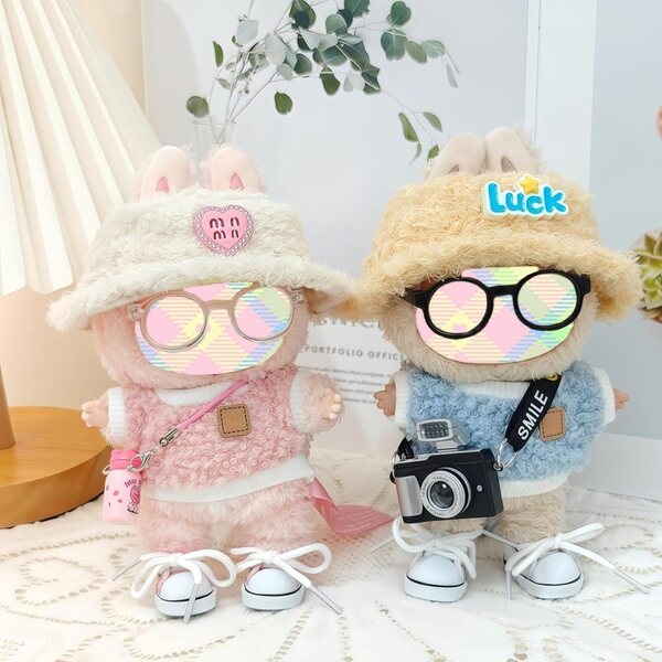 Bekleidungsset für 15–17 cm große Puppen mit Hut, Brille, Schuhen und Accessoires