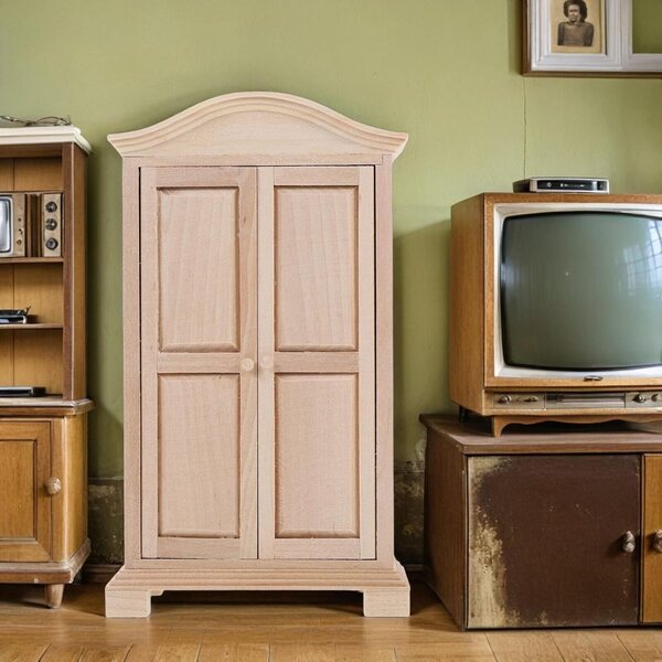 ifundom Armadietto in Legno Rosa per Casa delle Bambole Miniatura 1/12
