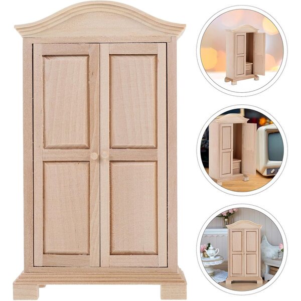 ifundom Armadietto in Legno Rosa per Casa delle Bambole Miniatura 1/12