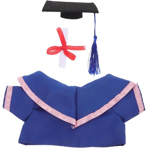 Costume in peluche per diploma con vestito, cappello e certificato per bambole 30 cm