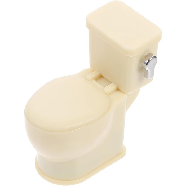 Piccolo WC Giallo con Suono per Case delle Bambole e Scenografie Miniature