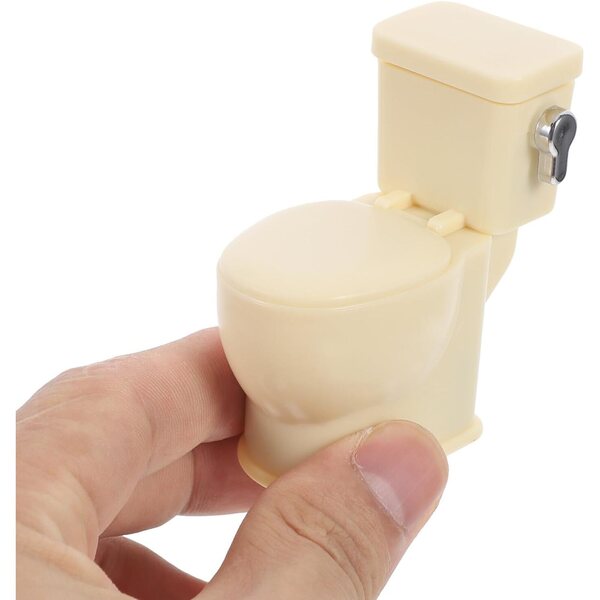 Piccolo WC Giallo con Suono per Case delle Bambole e Scenografie Miniature