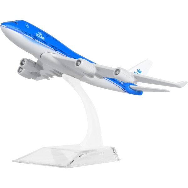 KLM B747 1:400 Flugzeugmodell aus Verbundmaterial mit dekorativer Stütze