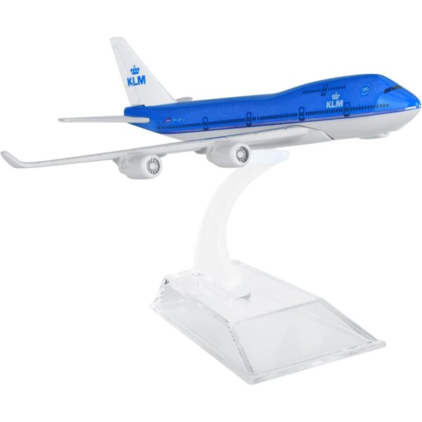 KLM B747 1:400 Flugzeugmodell aus Verbundmaterial mit dekorativer Stütze