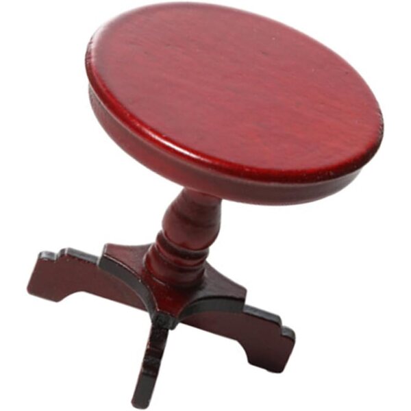 Mini Tavolo Rotondo in Legno per Casa delle Bambole, Decorativo e Durevole