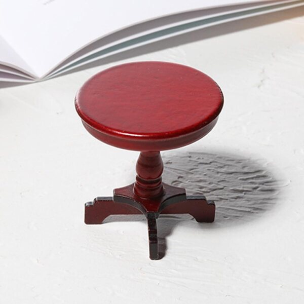 Mini Tavolo Rotondo in Legno per Casa delle Bambole, Decorativo e Durevole