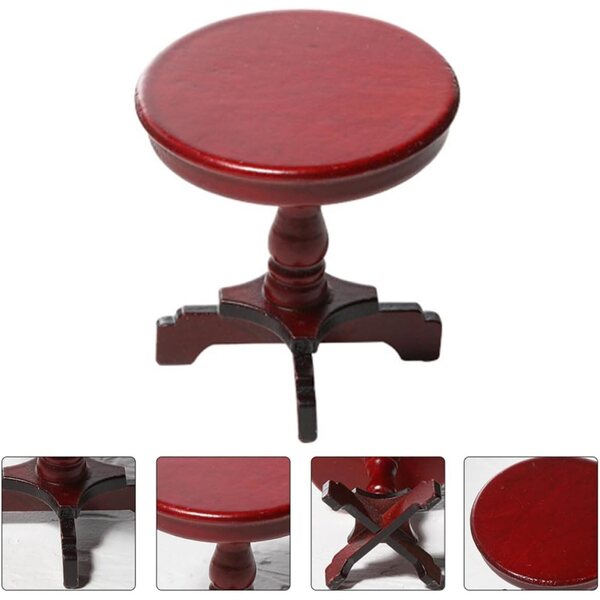 Mini Tavolo Rotondo in Legno per Casa delle Bambole, Decorativo e Durevole