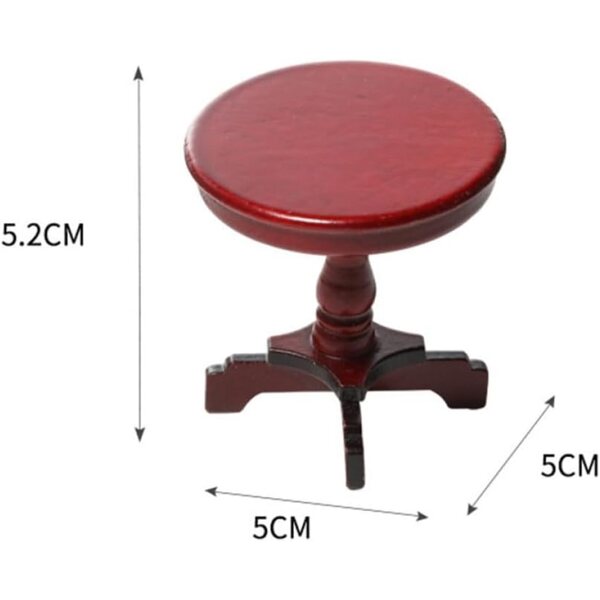 Mini Tavolo Rotondo in Legno per Casa delle Bambole, Decorativo e Durevole