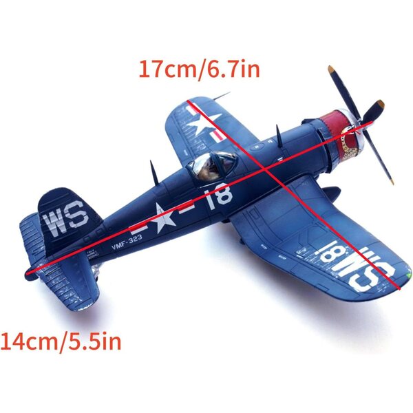 MOUDOAUER Modell 1:72 F4U Corsair Fighter WWII USMC VMF-323 Death Rattlers Weiß 18