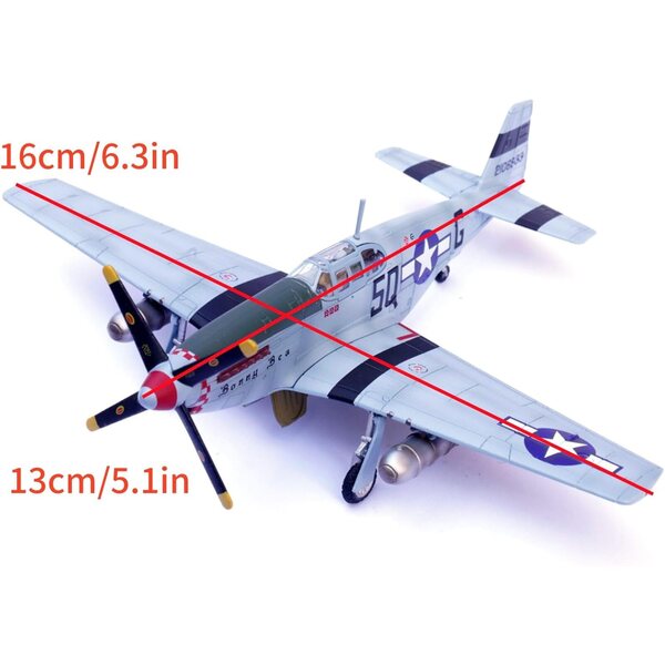 P-51B Mustang WWII USAAF 1:72 Legierungsmodell – Sammlerstück und dekorative Miniatur