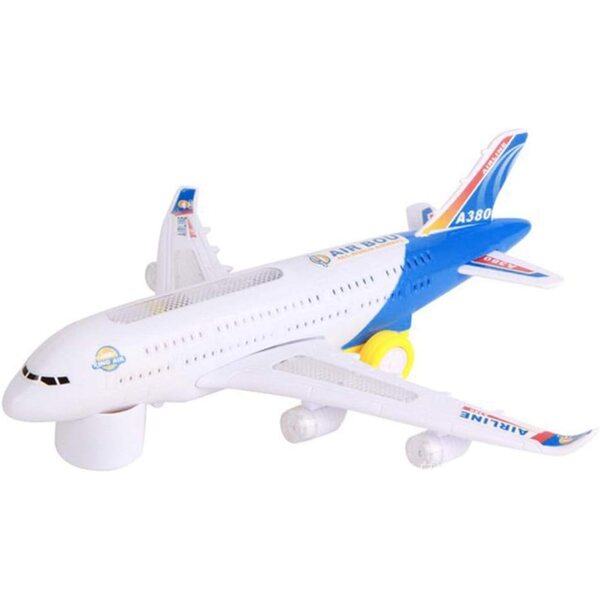 Omquot elektrisches Spielzeugflugzeug mit Lichtern und Geräuschen, Größe 30 cm, sicher für Kinder