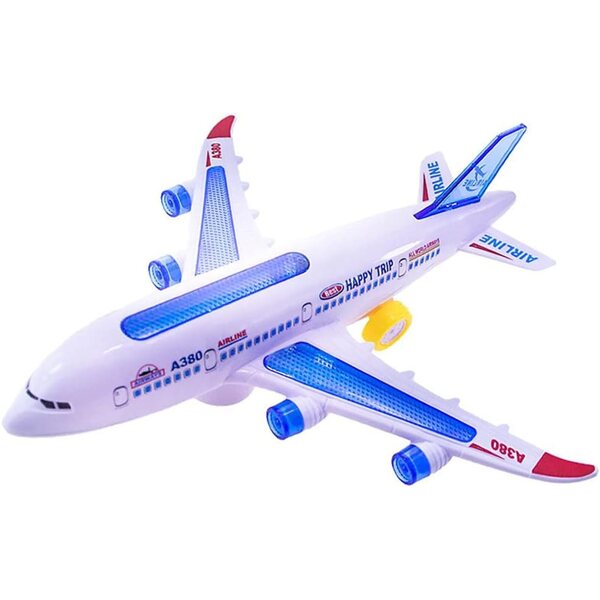 Omquot elektrisches Spielzeugflugzeug mit Lichtern und Geräuschen, Größe 30 cm, sicher für Kinder