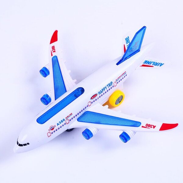 Omquot elektrisches Spielzeugflugzeug mit Lichtern und Geräuschen, Größe 30 cm, sicher für Kinder
