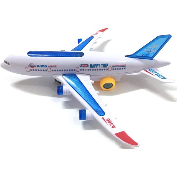 Omquot elektrisches Spielzeugflugzeug mit Lichtern und Geräuschen, Größe 30 cm, sicher für Kinder