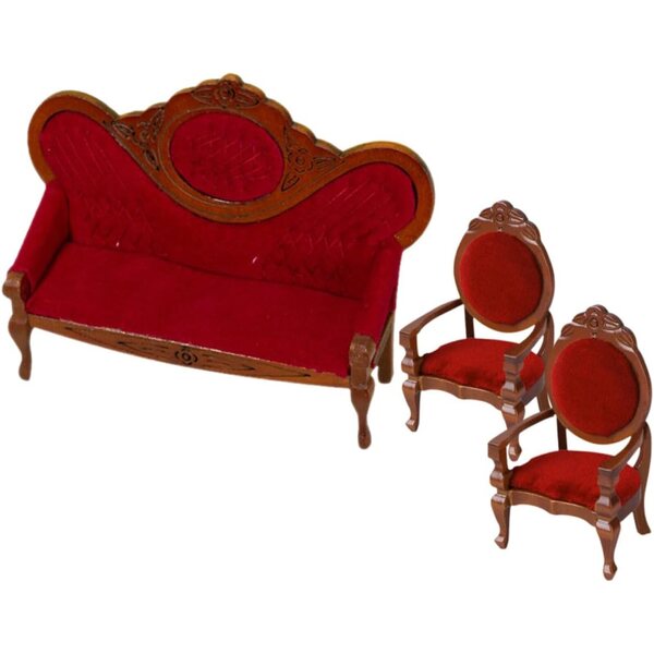 ORFOFE Mini Divano Vintage Rosa Set 3 Pezzi per Casa delle Bambole, Mobili in Miniatura