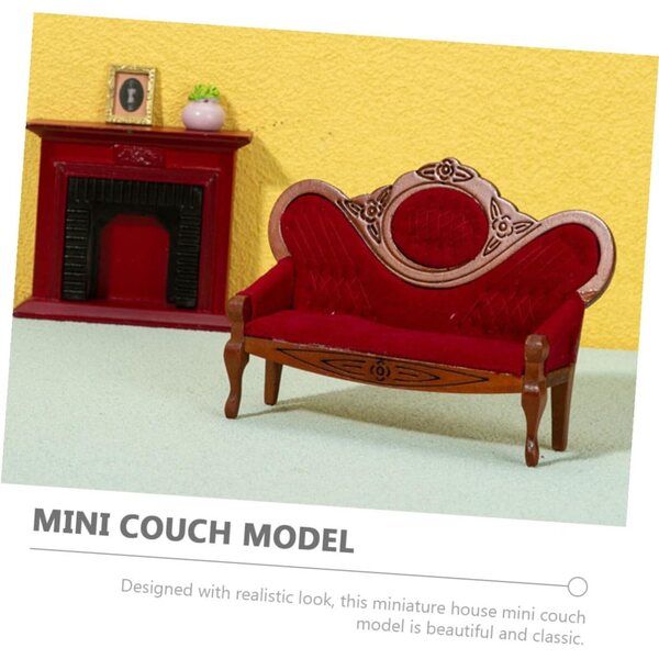 ORFOFE Mini Divano Vintage Rosa Set 3 Pezzi per Casa delle Bambole, Mobili in Miniatura