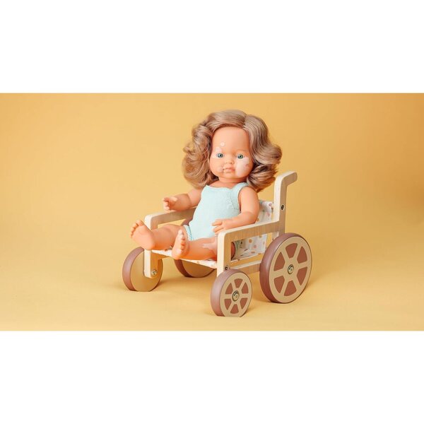 Ökologischer Miniland-Rollstuhl für Puppen bis 38 cm – Anleitung inklusive