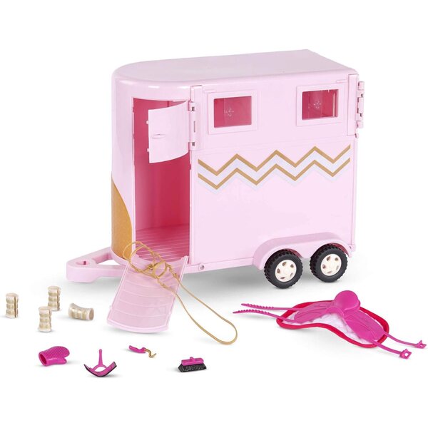 Remorque à chevaux Lori Rose et Or con accessori per il gioco e il trasporto