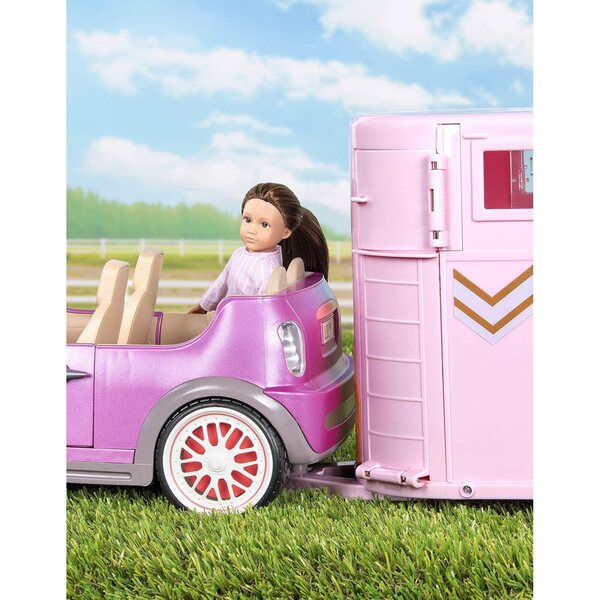 Remorque à chevaux Lori Rose et Or con accessori per il gioco e il trasporto