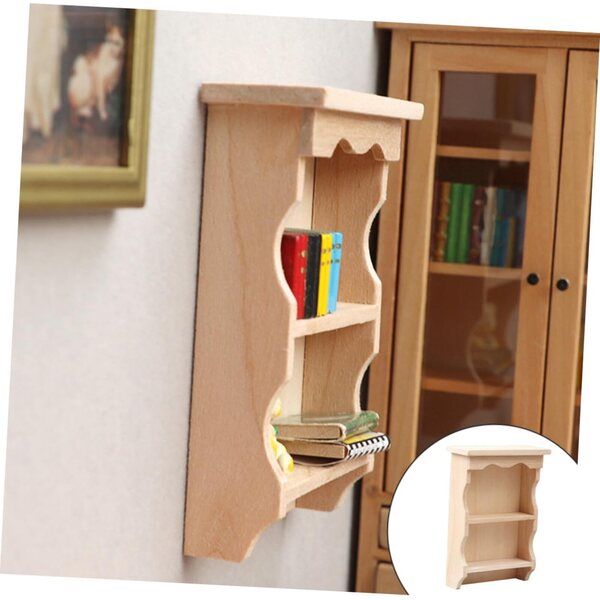 Alasum Miniatur-Holzregal für Puppenhaus, langlebige Dekoration