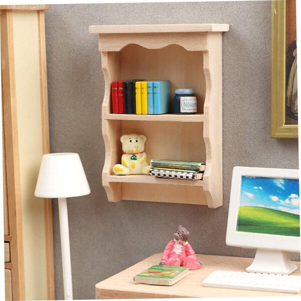 Alasum Miniatur-Holzregal für Puppenhaus, langlebige Dekoration