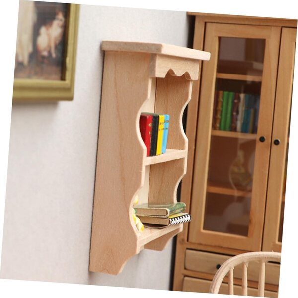 Alasum Miniatur-Holzregal für Puppenhaus, langlebige Dekoration