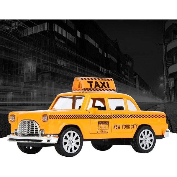Ausla 1:32 Legierungs-Taximodell mit Lichtern, Musik und Rückzugsfunktion für Kinder