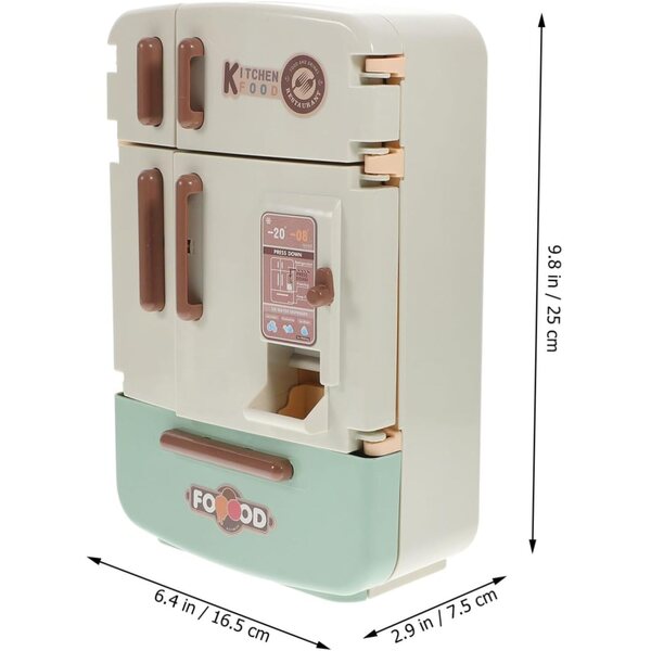HEMOTON Mini Frigorifero Giocattolo con Set Alimentari per Casa delle Bambole