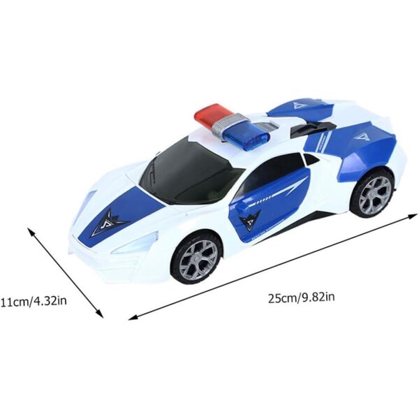 Elektrisches Polizeifahrzeug für Kinder mit Licht und Musik – blaues Miniaturmodell