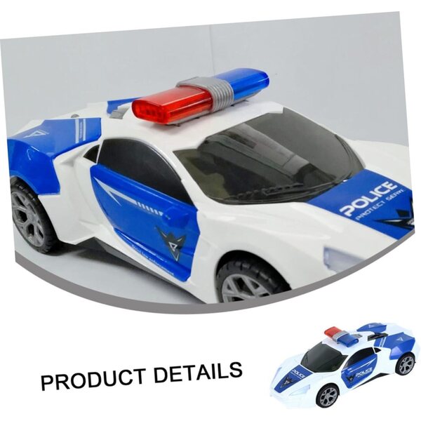 Elektrisches Polizeifahrzeug für Kinder mit Licht und Musik – blaues Miniaturmodell