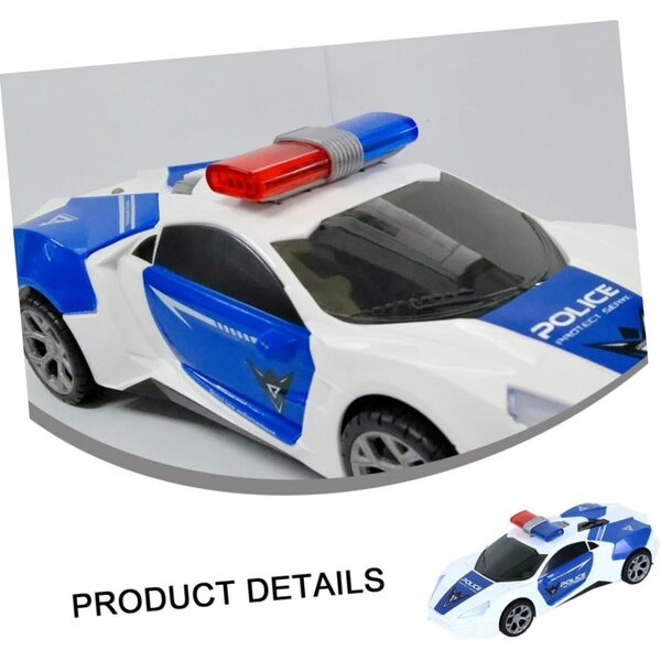Elektrisches Polizeifahrzeug für Kinder mit Licht und Musik – blaues Miniaturmodell