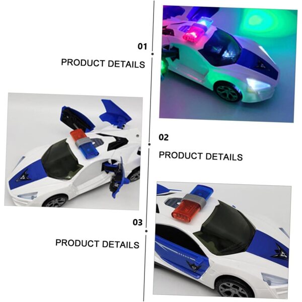 Elektrisches Polizeifahrzeug für Kinder mit Licht und Musik – blaues Miniaturmodell