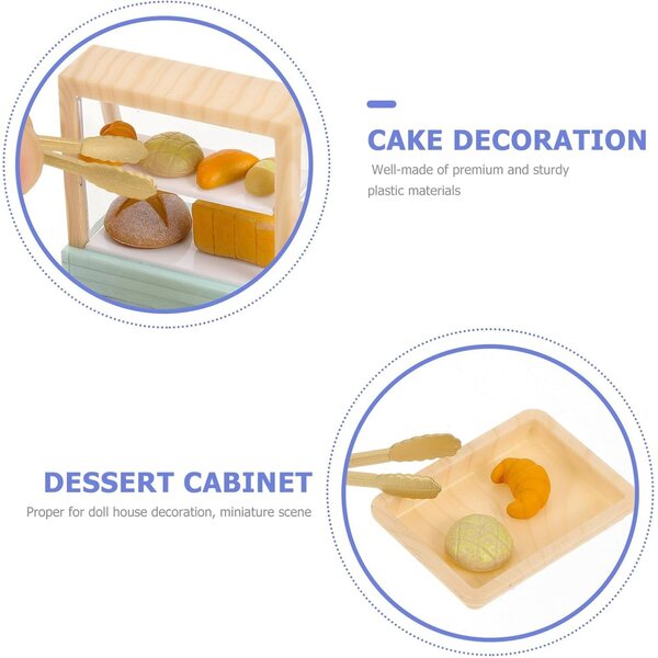 ifundom Mini Vetrina per Dolci in Plastica, Espositore Miniatura per Case delle Bambole
