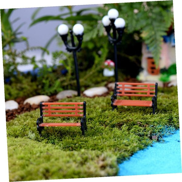 3-teilige Mini-Puppenhaus-Dekobank für Landschaften und Miniaturen