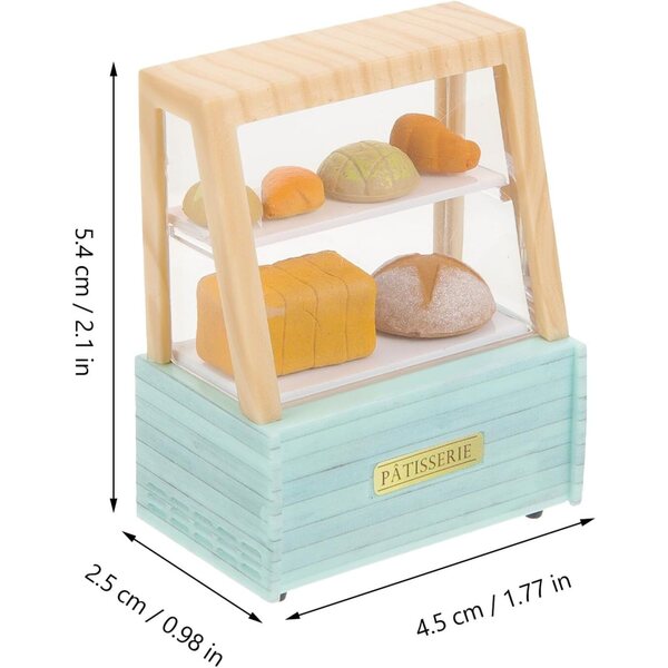 Mini-Bäckereivitrine aus Kunststoff für Puppenhaus, farbenfroher dekorativer Schrank