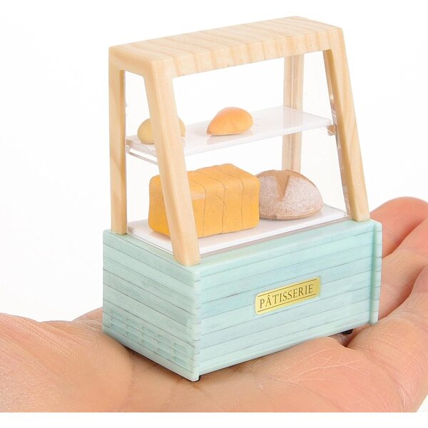 Mini-Bäckereivitrine aus Kunststoff für Puppenhaus, farbenfroher dekorativer Schrank
