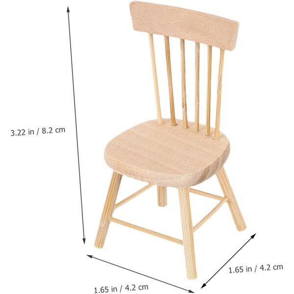KOMBIUDA 12, Set 5 Sedie in Legno Miniatura per Casa delle Bambole, Decorativi e Creativi