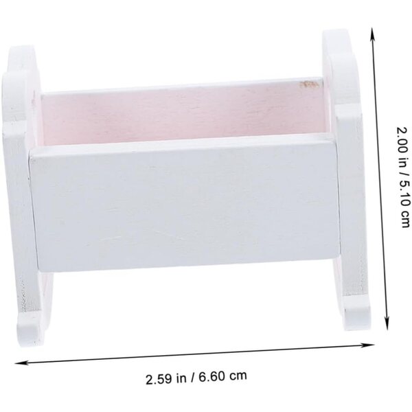 2 Pezzi Culla in Legno Miniatura per Casa delle Bambole, Lettini Decorativi Compatti