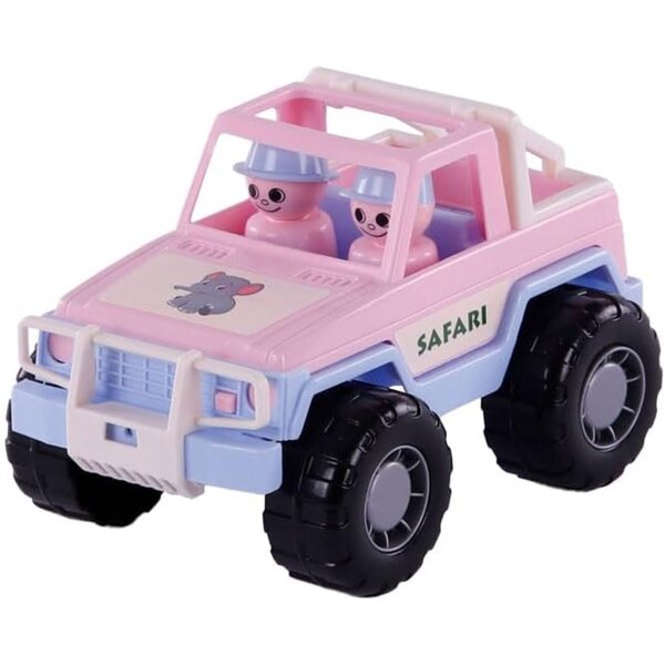 Pinker Jeep Cavallino mit 2 Figuren und Tier für Kinder ab 12 Monaten