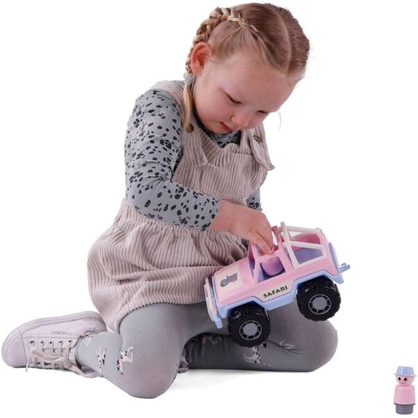 Pinker Jeep Cavallino mit 2 Figuren und Tier für Kinder ab 12 Monaten