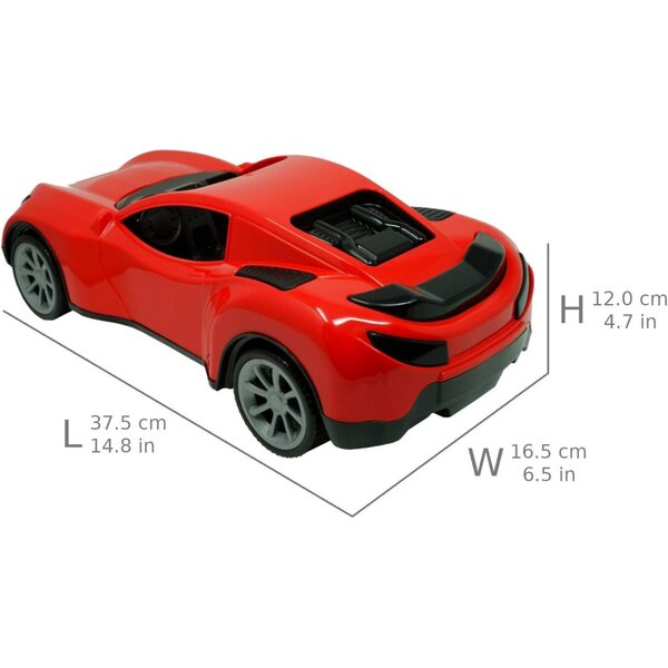TechnoK 38 cm großer roter Rennwagen, hochwertiges Sportmodell