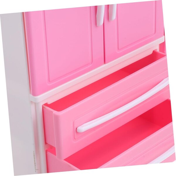 Armadio per Bambole 30 cm con 10 Grucce - Guardaroba Miniatura e Organizer per Casa delle Bambole