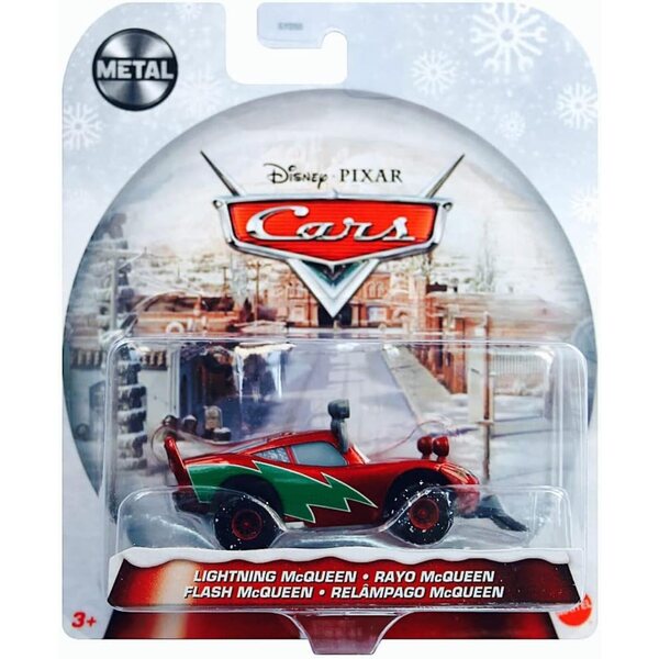 Set mit 3 Autos Disney Pixar Toy Cars Special Christmas Edition 1:64 Mater McQueen Schneemobil