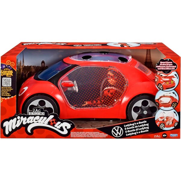 BANDAI Miraculous Ladybug Auto Volkswagen E-Beetle mit Puppe 26 cm