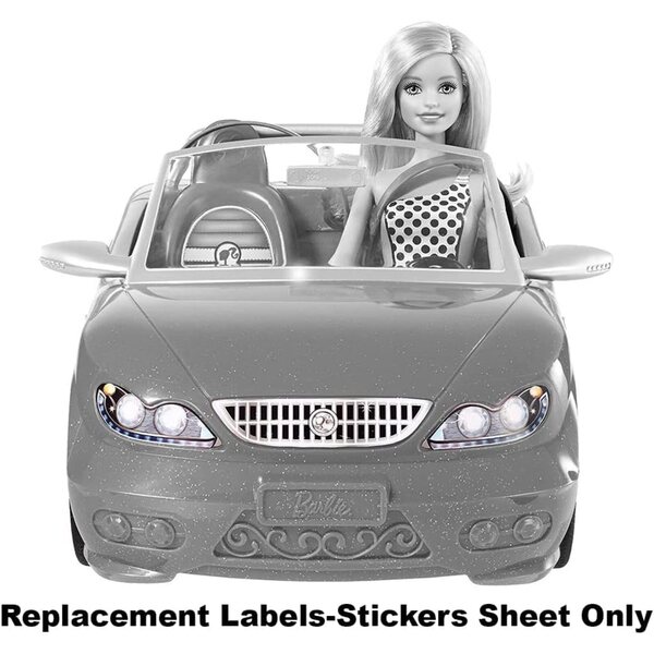 Ersatzaufkleberbogen für Barbie Glam Cabrio CGG92 – 1 Originalbogen