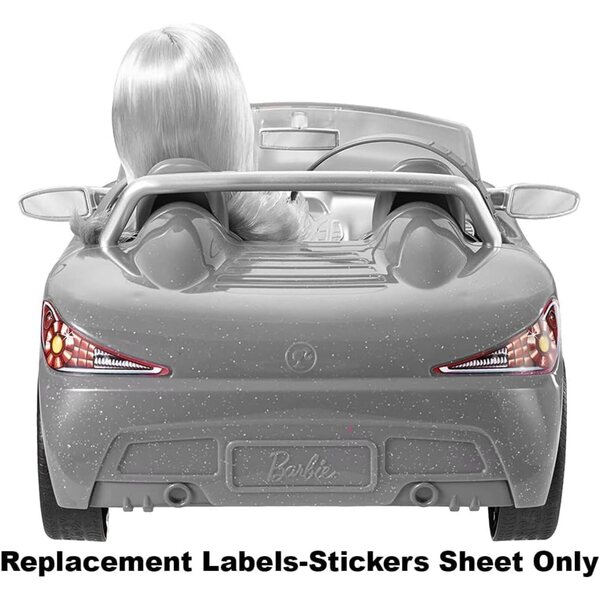 Ersatzaufkleberbogen für Barbie Glam Cabrio CGG92 – 1 Originalbogen