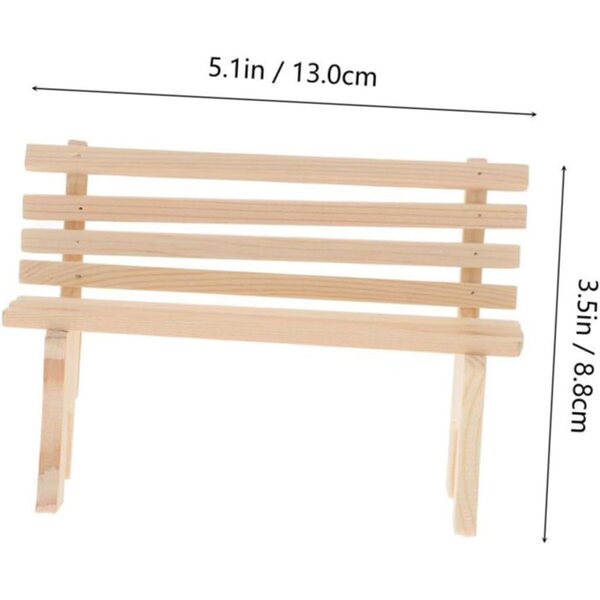 Set 2 Sedie da Giardino Miniatura in Legno Giallo Chiaro per Casa delle Bambole