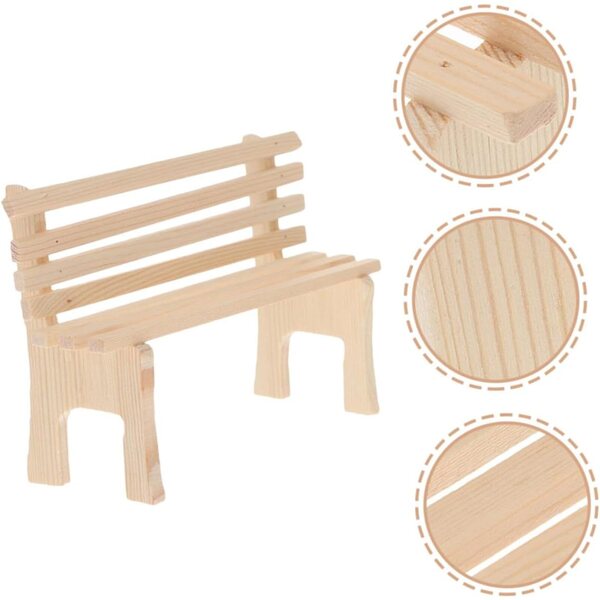 Set 2 Sedie da Giardino Miniatura in Legno Giallo Chiaro per Casa delle Bambole