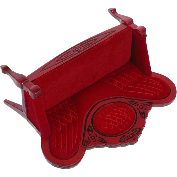 Divano in Miniatura in Legno Rosso per Casa delle Bambole - 12x10x5 cm