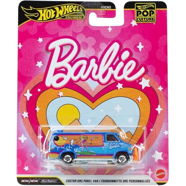 Hot Wheels Custom GMC Panel Van Barbie 1:64 - Modellino da collezione in metallo con gomme reali